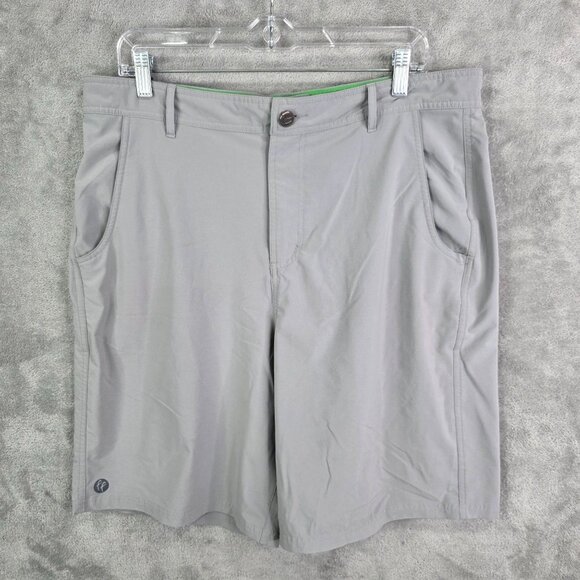 Mens Free Fly Gray Performance Golf Shorts 10" Inseam Polyester Stretch Size 36 - Picture 2 of 10